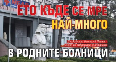 Ето къде се мре най-много в родните болници 