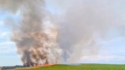 Нива пламна  край хасковското село Подкрепа този след обяд Пламъците