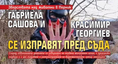Зверствата над животни в Перник: Габриела Сашова и Красимир Георгиев се изправят пред съда
