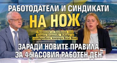Работодатели и синдикати на нож заради новите правила за 4-часовия работен ден