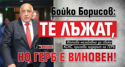 Бойко Борисов: Те лъжат, но ГЕРБ е виновен! (ВИДЕО)