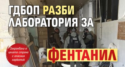ГДБОП разби лаборатория за фентанил