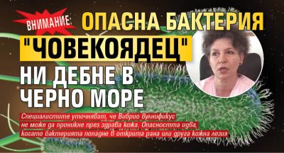 Внимание: Опасна бактерия "човекоядец" ни дебне в Черно море 