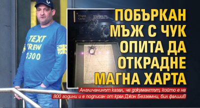 Побъркан с чук опита да открадне Магна харта