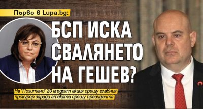 Първо в Lupa.bg: БСП иска свалянето на Гешев? 