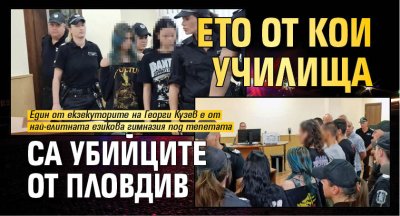 Ето от кои училища са убийците от Пловдив