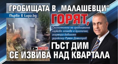Първо в Lupa.bg: Гробищата в &bdquo;Малашевци&ldquo; горят, гъст дим се извива над квартала (ВИДЕО)