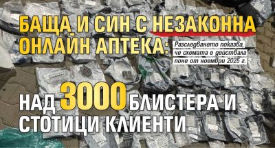 Баща и син с незаконна онлайн аптека: Над 3000 блистера и стотици клиенти