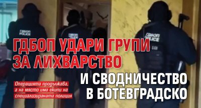 ГДБОП удари групи за лихварство и сводничество в Ботевградско
