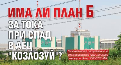 Има ли план Б за тока при спад в АЕЦ "Козлозуй"? 