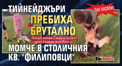 Пак насилие: Тийнейджъри пребиха брутално момче в столичния кв. "Филиповци" (ВИДЕО)
