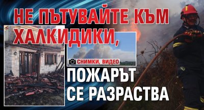 Не пътувайте към Халкидики, пожарът се разраства (снимки, видео)