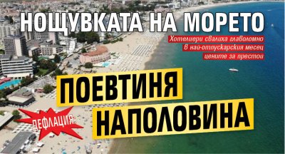 ДЕФЛАЦИЯ: Нощувката на морето поевтиня наполовина