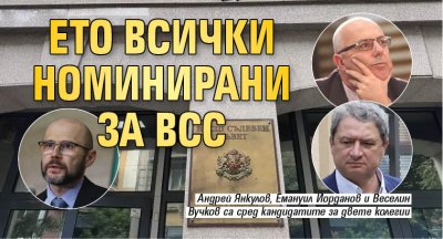 Ето всички номинирани за ВСС 