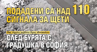 Подадени са над 110 сигнала за щети след бурята с градушка в София