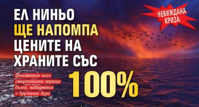 Невиждана криза: Ел Ниньо ще напомпа цените на храните със 100%