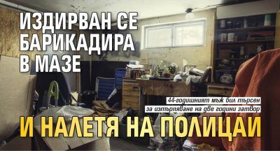 Издирван се барикадира в мазе и налетя на полицаи