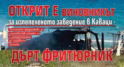 Открит е виновникът за изпепеленото заведение в Каваци - дърт фритюрник