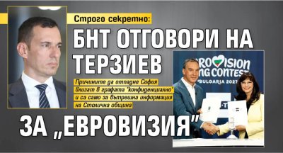 Строго секретно: БНТ отговори на Терзиев за "Евровизия"