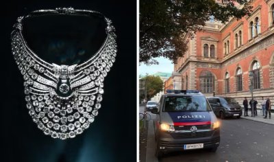 Обир с чук: Свиха огърлица с 673 диаманта във Виена