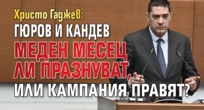 Христо Гаджев: Гюров и Кандев меден месец ли празнуват, или кампания правят?