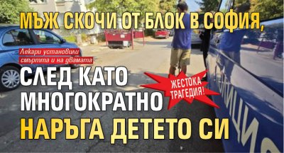 Жестока трагедия! Мъж скочи от блок в София, след като многократно наръга детето си