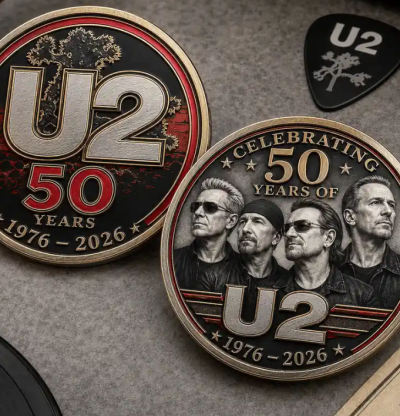 Почитат легендите U2 със специална монета