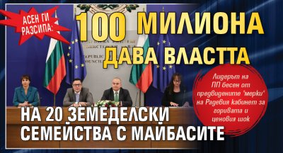 Асен ги разсипа: 100 милиона дава властта на 20 земеделски семейства с майбасите