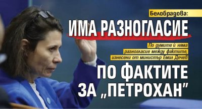 Белобрадова: Има разногласие по фактите за "Петрохан"