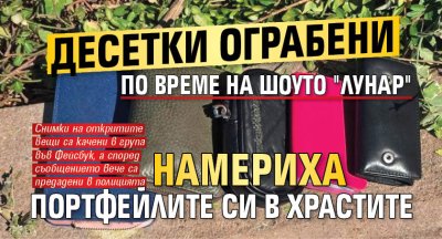 Десетки ограбени по време на шоуто "Лунар" намериха портфейлите си в храстите (СНИМКИ)