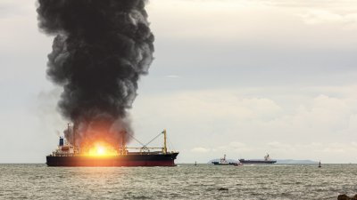 Пожар избухна на ферибот в Гърция