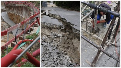 Взеха проби от свлачището в Аспарухово (снимки)