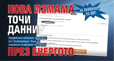 НА ВНИМАНИЕТО НА МВР: Нова измама точи данни през енергото (СНИМКИ)