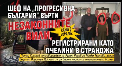 САМО В LUPA.BG: Шеф на &bdquo;Прогресивна България&rdquo; върти незаконните вили, регистрирани като пчелини в Странджа