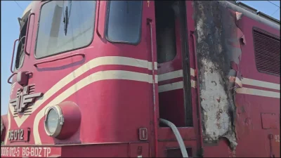 Локомотив се запали край Стара Загора