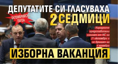Октомврийска пауза: Депутатите си гласуваха 2 седмици изборна ваканция 