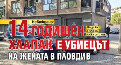 Невиждано: 14-годишен хлапак е убиецът на жената в Пловдив