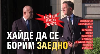 Радев към генсека на НАТО: Хайде да се борим заедно 
