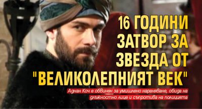 16 години затвор за звезда от "Великолепният век" 