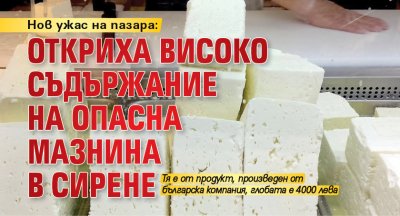 Нов ужас на пазара: Откриха високо съдържание на опасна мазнина в сирене