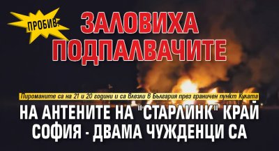 Пробив: Заловиха подпалвачите на антените на "Старлинк" край София - двама чужденци са