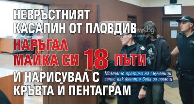Невръстният касапин от Пловдив наръгал майка си 18 пъти и нарисувал с кръвта й пентаграм