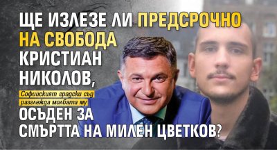 Ще излезе ли предсрочно на свобода Кристиан Николов, осъден за смъртта на Милен Цветков? 
