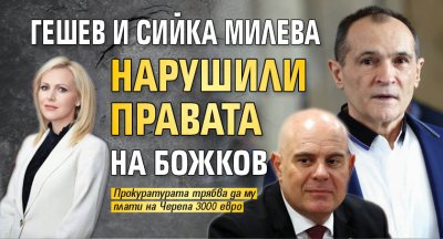 Гешев и Сийка Милева нарушили правата на Божков