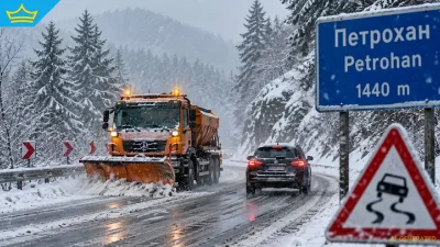 Снегът дойде! Петрохан побеля, порои ще има в цялата страна