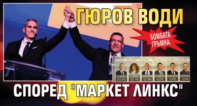 БОМБАТА ГРЪМНА: Гюров води според "Маркет линкс"
