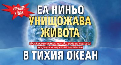 Учените в шок: Ел Ниньо унищожава живота в Тихия океан
