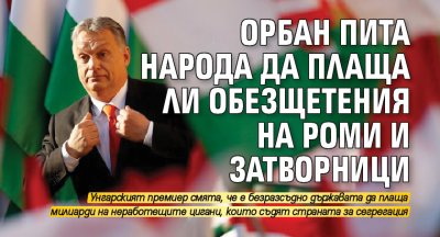 Орбан пита народа да плаща ли обезщетения на роми и затворници
