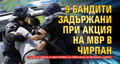 9 бандити задържани при акция на МВР в Чирпан