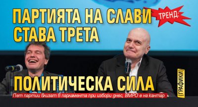 Тренд: Партията на Слави става трета политическа сила (ГРАФИКИ)